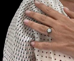 Bague de fiançailles Belle Epoque Diamant Or et Argent