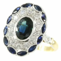 Bague de fiançailles diamant et saphir