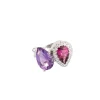 Bague de fiançailles diamants tourmaline et améthyste