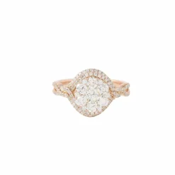 Bague de fiançailles diamants or rose
