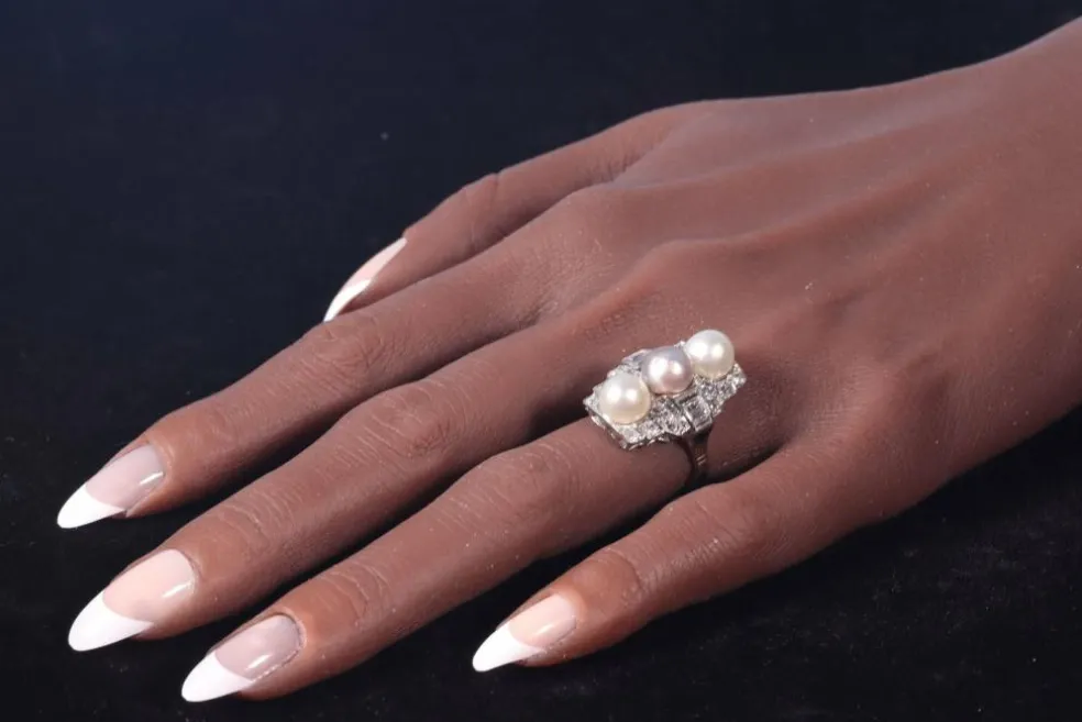Bague de fiançailles diamant et perle