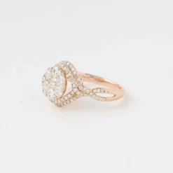 Bague de fiançailles diamants or rose