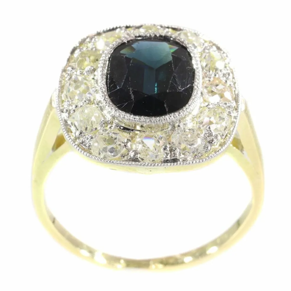 Bague de fiançailles diamant et saphir