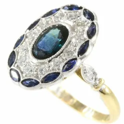 Bague de fiançailles diamant et saphir