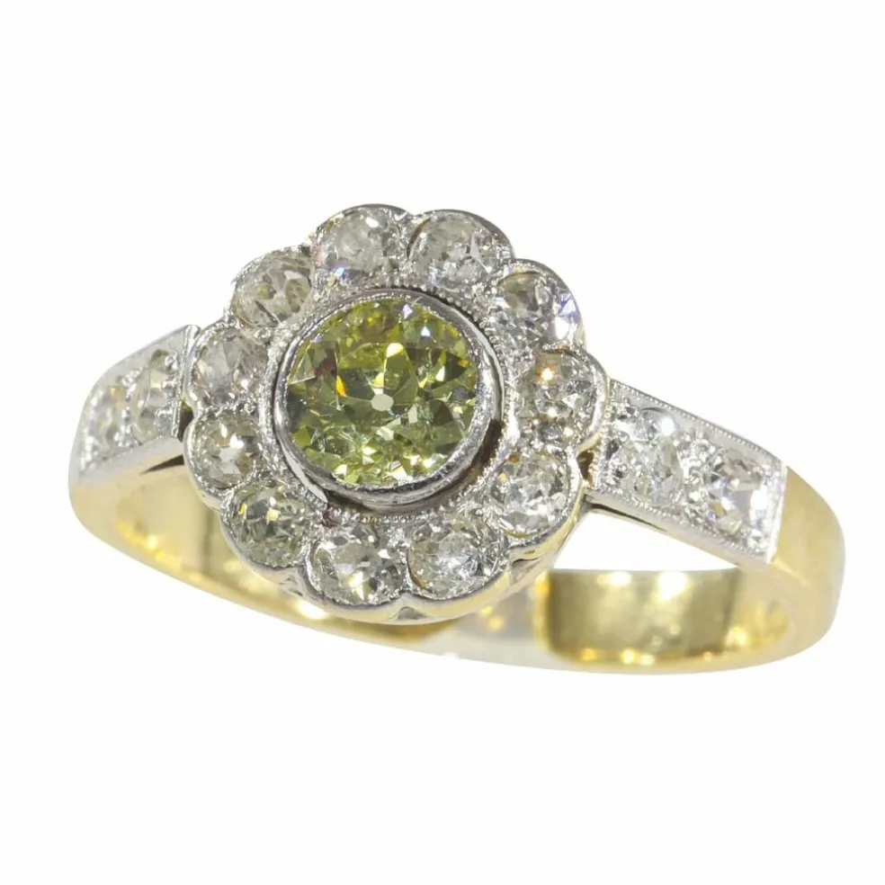Bague de fiançailles, diamant, or