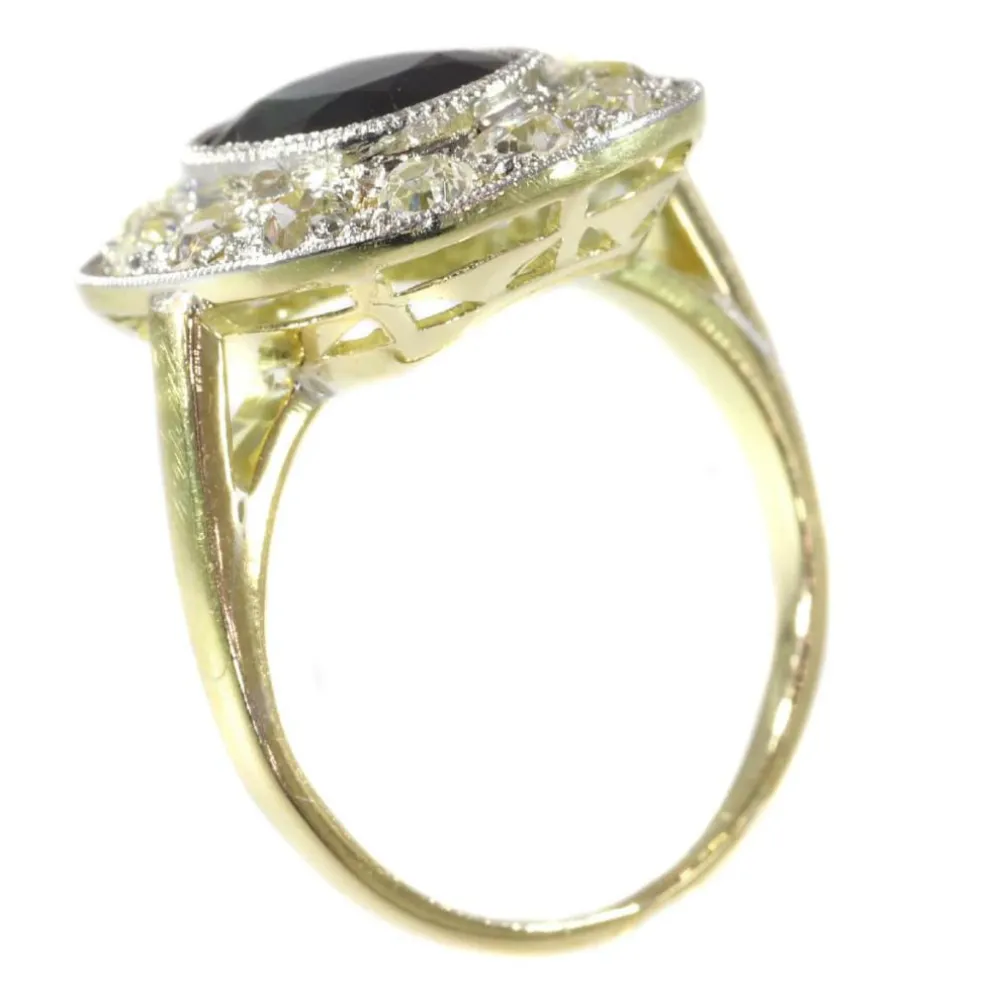 Bague de fiançailles diamant et saphir