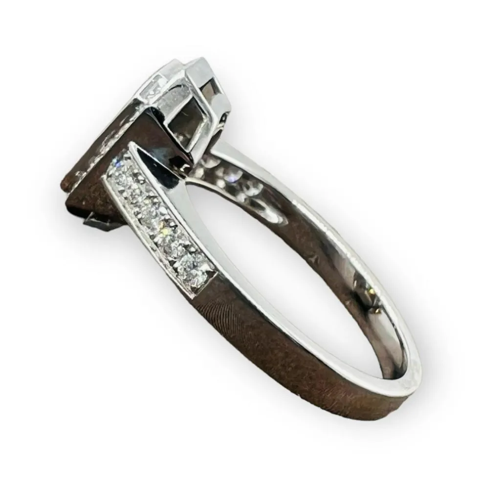 Bague de Fiançailles Diamants Calibrés et Pavage de Diamants