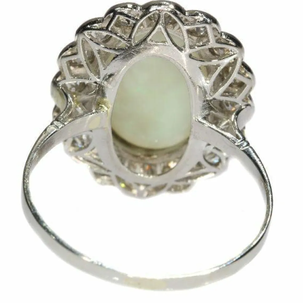 Bague de fiançailles diamant opale