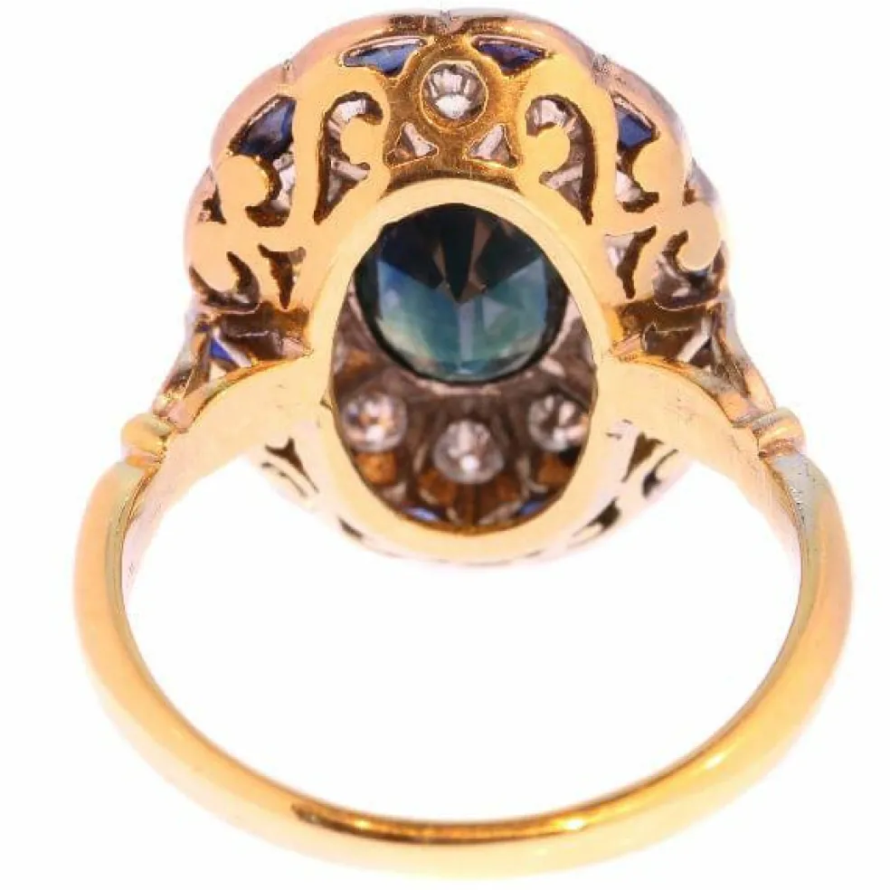 Bague de fiançailles diamant et saphir