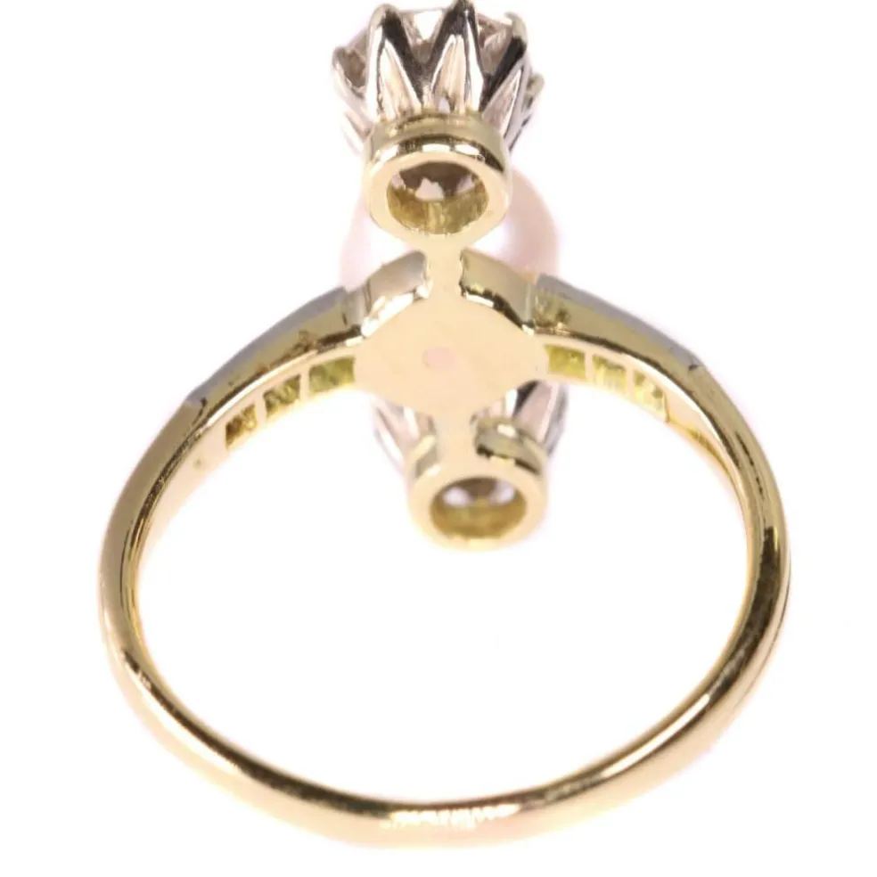 Bague de fiançailles diamant et perle