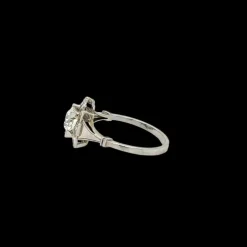 Bague de fiançailles en filigrane avec plaque de diamant Art Déco