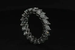 Bague De Fiançailles En Or Blanc Ornée De Diamants