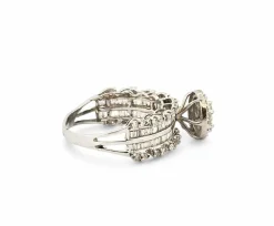Bague de fiançailles en or blanc et diamants