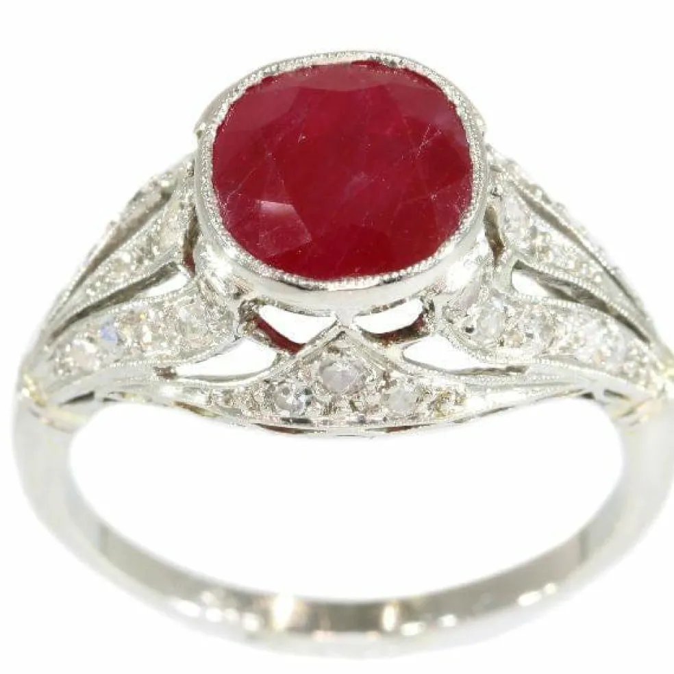 Bague de fiançailles Rubis birman