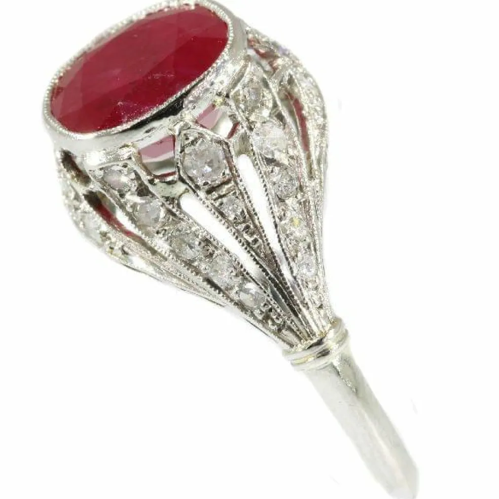 Bague de fiançailles Rubis birman