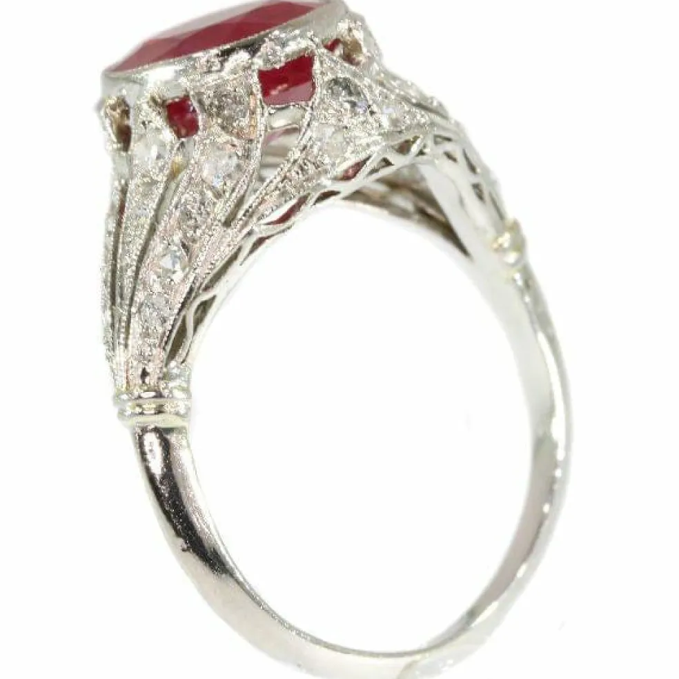 Bague de fiançailles Rubis birman