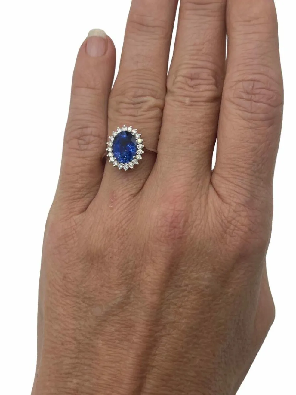 Bague de fiançailles saphir naturel certifié 3,27 carats