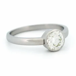 Bague de fiançailles solitaire diamant platine