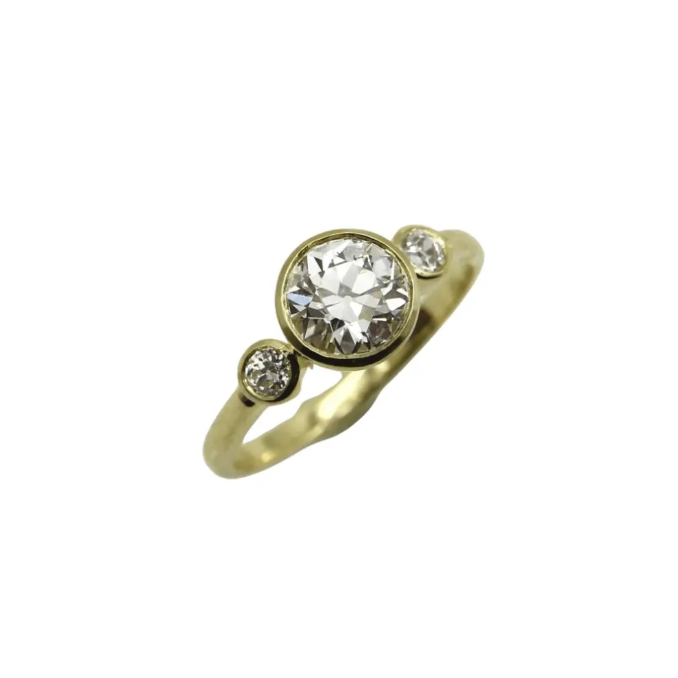 Bague de fiançailles trilogie en or et diamants