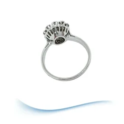 Bague de fiançailles Vintage or gris diamants