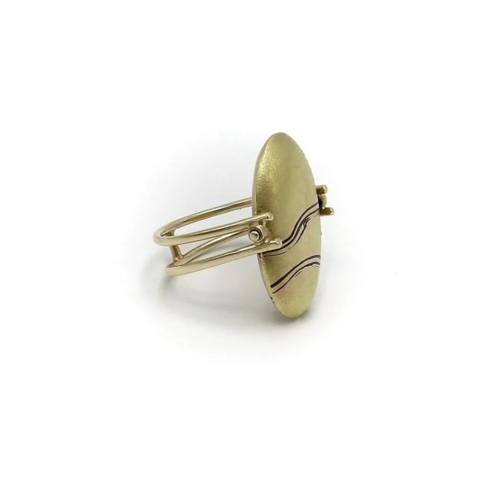 Bague de galets mokume en or Carrie Adell vintage