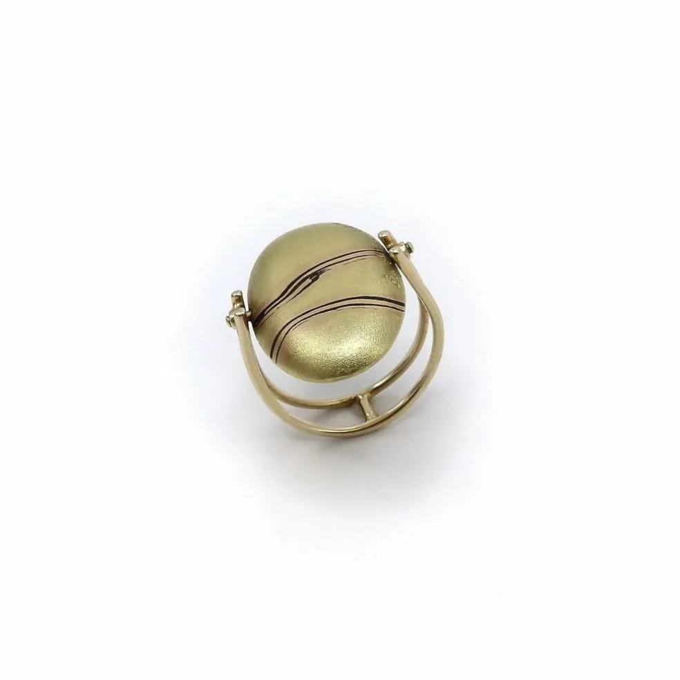 Bague de galets mokume en or Carrie Adell vintage
