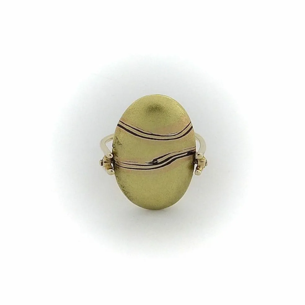 Bague de galets mokume en or Carrie Adell vintage