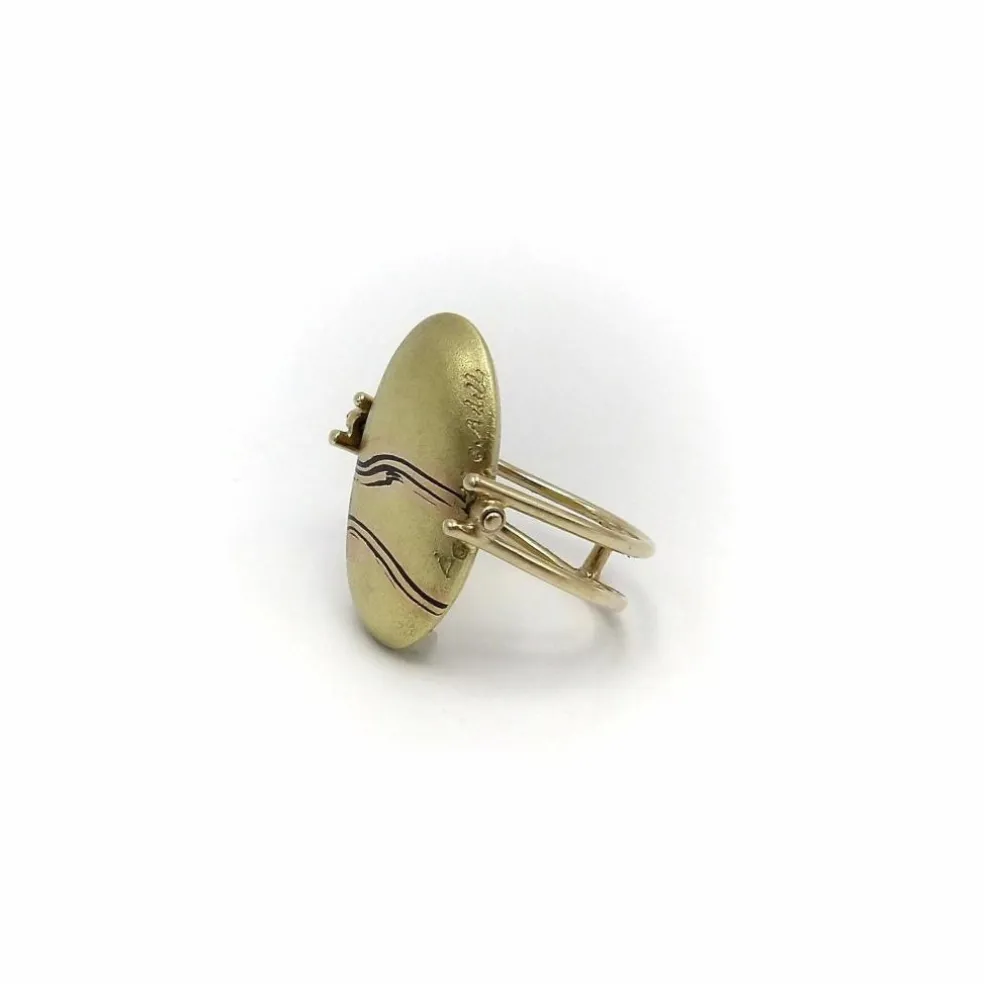 Bague de galets mokume en or Carrie Adell vintage