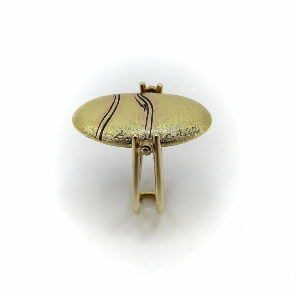 Bague de galets mokume en or Carrie Adell vintage