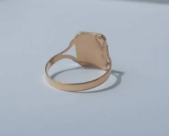Bague de mariage régionale XIXe pensée émail or rose