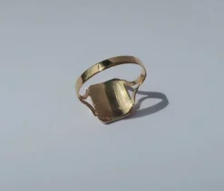 Bague de mariage régionale XIXe pensée émail or rose