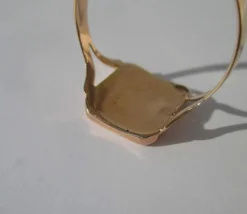Bague de mariage régionale XIXe pensée émail or rose
