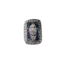 Bague de style Art Déco en platine avec diamants et saphirs.