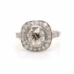 Bague de style Art Déco Platine Diamants