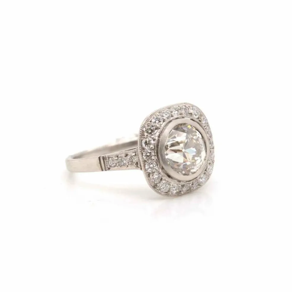 Bague de style Art Déco Platine Diamants