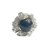 BAGUE DE STYLE ART DÉCO, ÉPOQUE 1930-1935, OR 18 KT AVEC DIAMANTS ET SAPHIRS