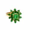 Bague de style contemporain du XXe siècle en or 18 kt avec émeraudes de 1,05 ct