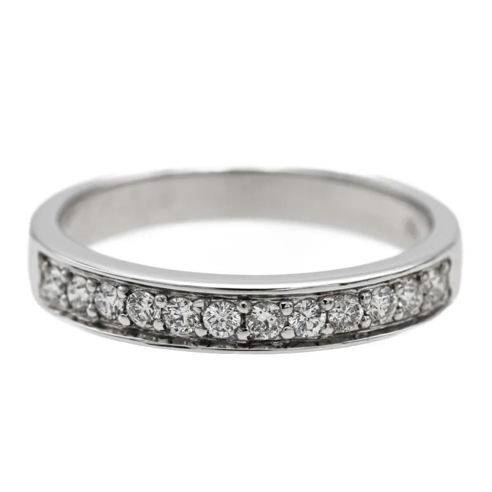 Bague Demi alliance Or blanc Diamant