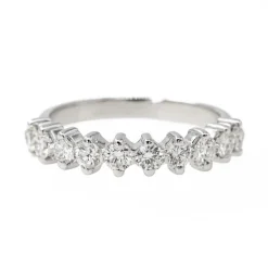 Bague Demi alliance Or blanc Diamant