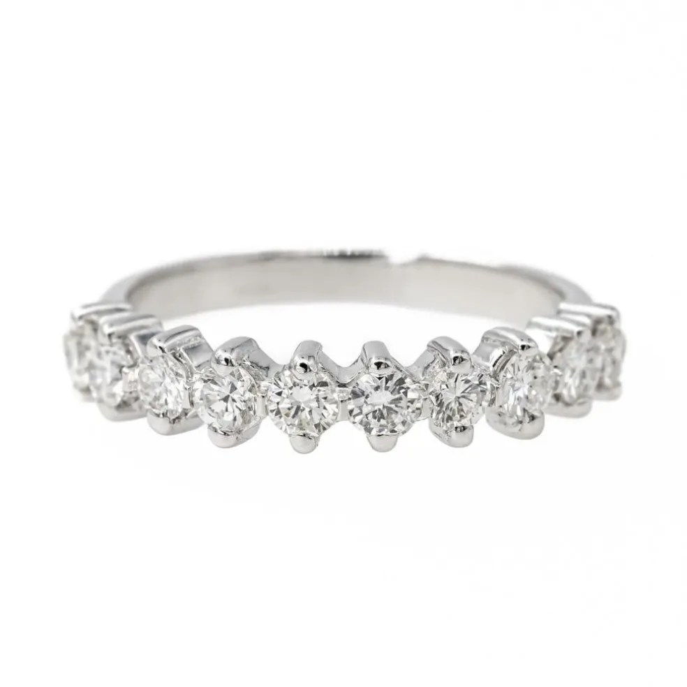 Bague Demi alliance Or blanc Diamant