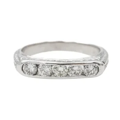 Bague Demi alliance Or blanc Diamant