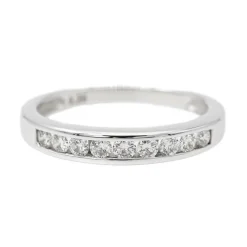Bague Demi alliance Or blanc Diamant