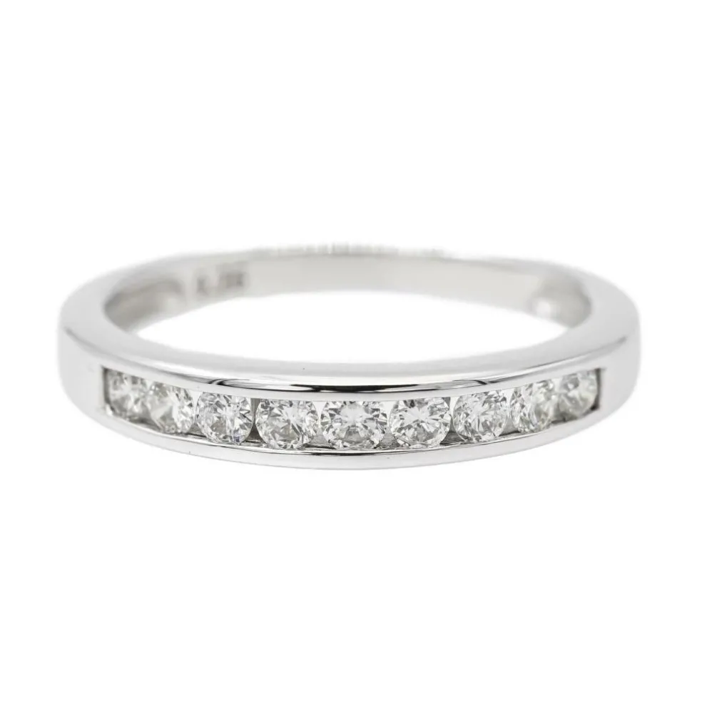 Bague Demi alliance Or blanc Diamant
