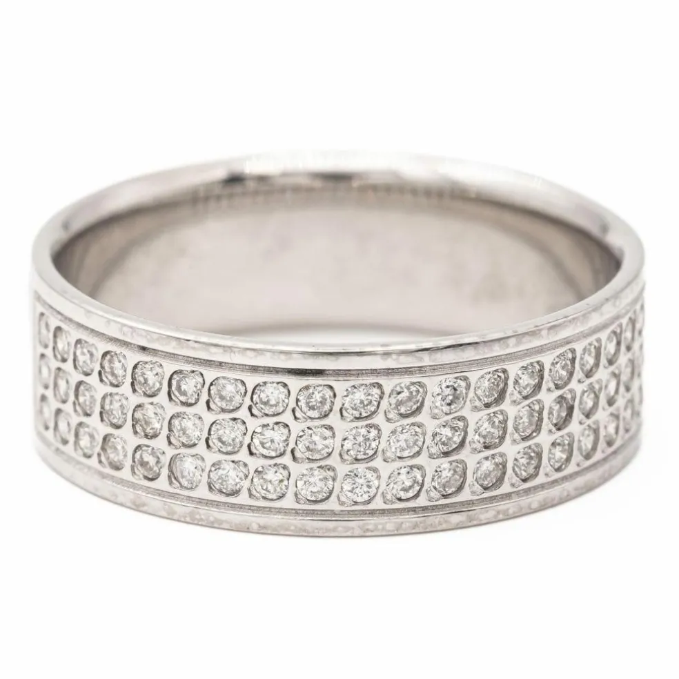 Bague demi alliance Or blanc Diamant