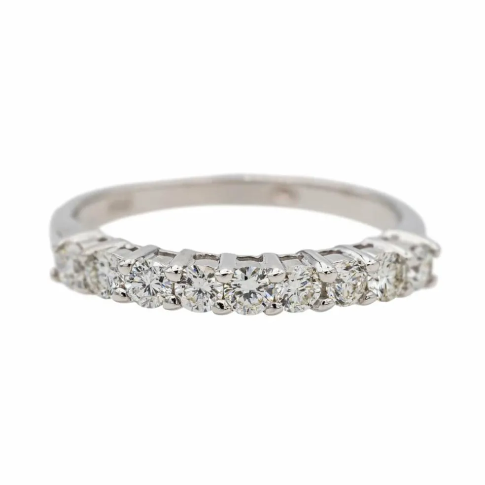 Bague Demi alliance Or blanc Diamant