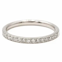 Bague demi alliance Or blanc Diamant