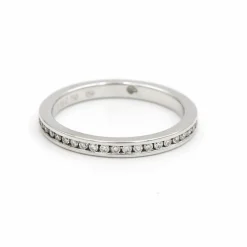 Bague Demi alliance Or blanc Diamant