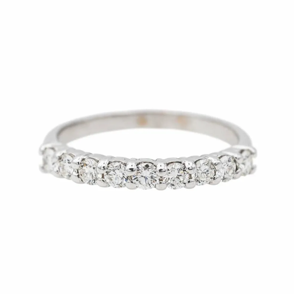 Bague Demi alliance Or blanc Diamant