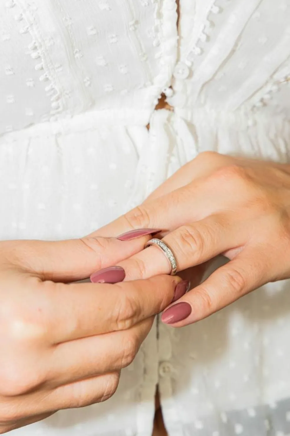 Bague Demi alliance Or blanc Diamant