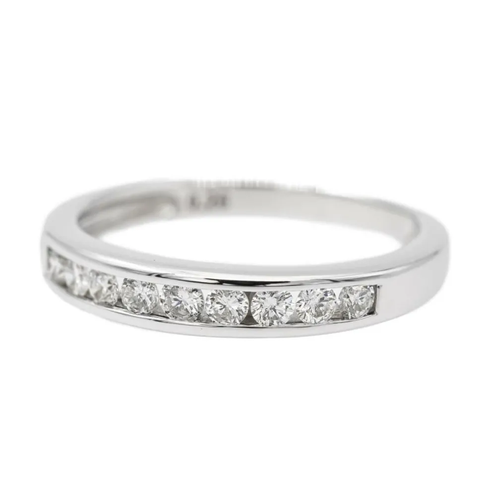 Bague Demi alliance Or blanc Diamant